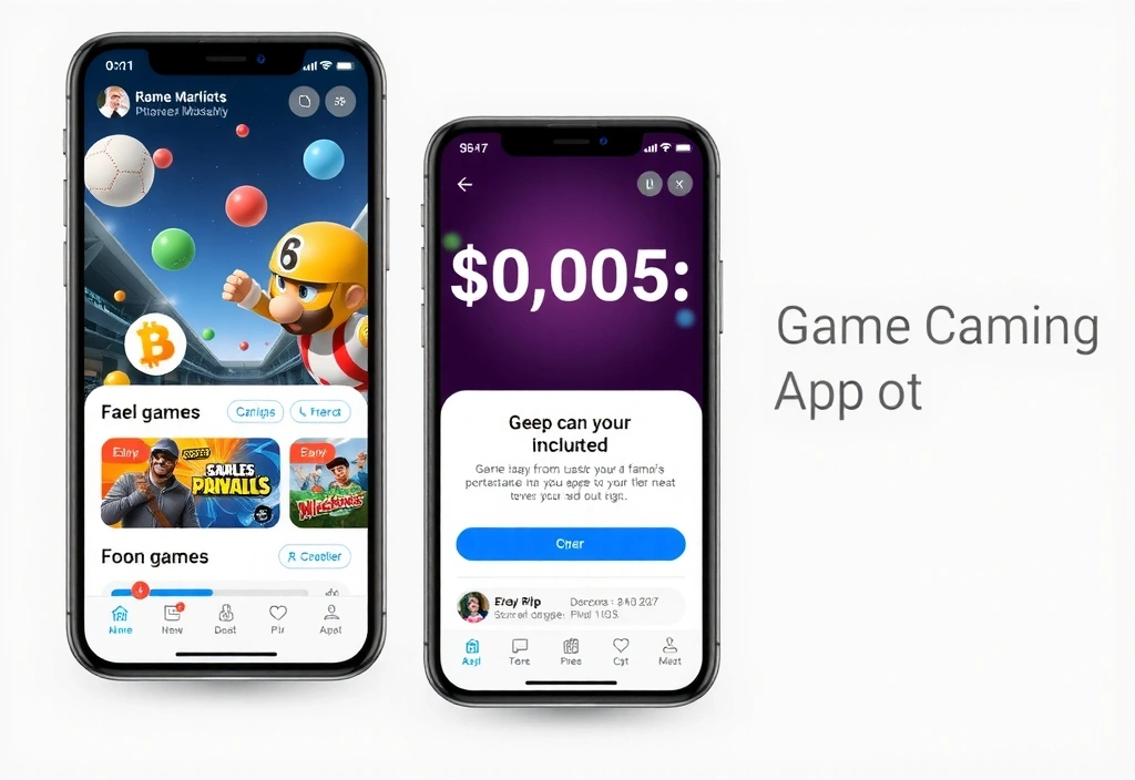 Interfaz de usuario de aplicación móvil con elementos interactivos